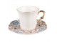 Bílý porcelánový šálek s barevným podšálkem Cuppie - Ø 12*7 / 95 ml Clayre & Eef