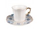 Bílý porcelánový šálek s barevným podšálkem - Ø 12*7 / 95 ml Clayre & Eef
