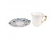 Bílý porcelánový šálek s barevným podšálkem - Ø 12*7 / 95 ml Clayre & Eef