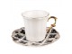 Bílý porcelánový šálek s barevným podšálkem Cuppie - Ø 12*7 / 95 ml Clayre & Eef