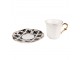 Bílý porcelánový šálek s barevným podšálkem Cuppie - Ø 12*7 / 95 ml Clayre & Eef
