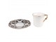 Bílý porcelánový šálek s barevným podšálkem Cuppie - Ø12*7 / 95 ml Clayre & Eef