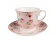 Růžový porcelánový šálek s podšálkem Laverne - Ø 15*8 / 250 ml Clayre & Eef