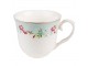 Zelený porcelánový šálek s podšálkem s květy - Ø 15*8 / 250 ml Clayre & Eef