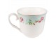 Zelený porcelánový šálek s podšálkem s květy - Ø 15*8 / 250 ml Clayre & Eef