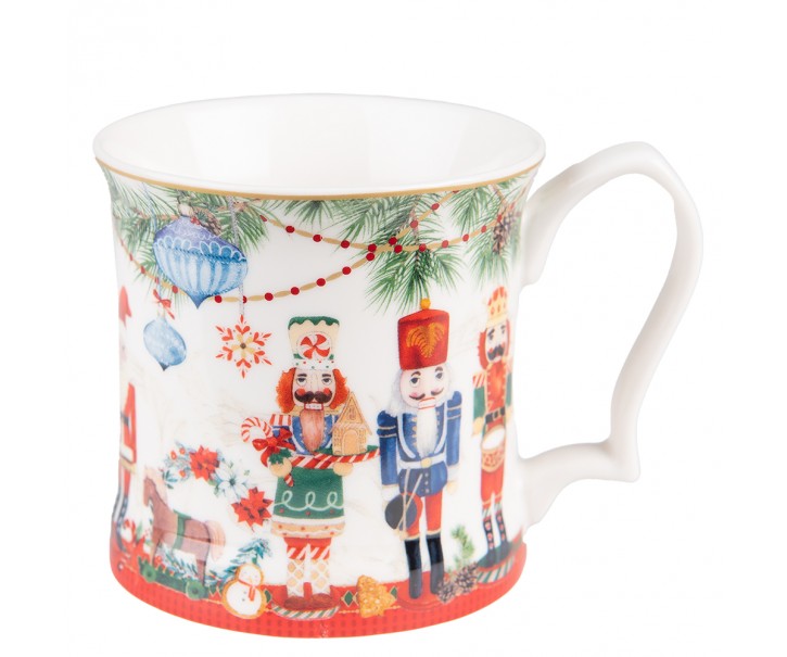 Porcelánový vánoční hrnek s Louskáčky - 13*9*9 cm / 414 ml Clayre & Eef
