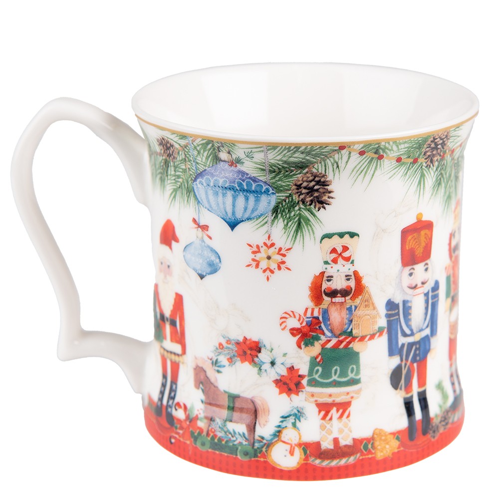 Porcelánový vánoční hrnek s Louskáčky - 13*9*9 cm / 414 ml Clayre & Eef Porcelánový vánoční hrnek s Louskáčky - 13*9*9 cm / 414 ml Clayre & Eef