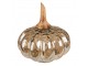 Dekorace hnědo-zelená skleněná dýně Pumpkin M - Ø 17*20 cm Clayre & Eef