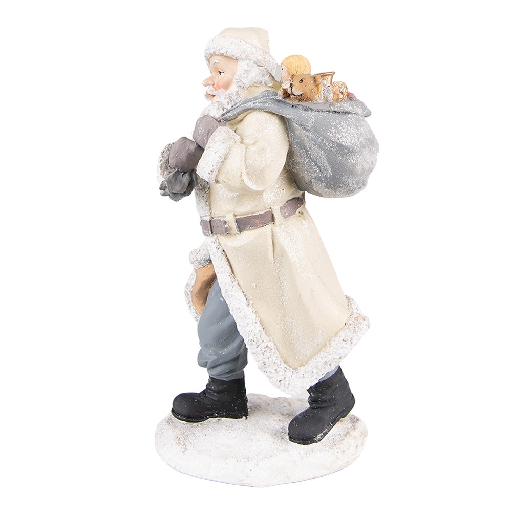 Béžová dekorace Santa s pytlem hraček - 11*9*21 cm Clayre & Eef Béžová dekorace Santa s pytlem hraček - 11*9*21 cm Clayre & Eef