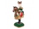 Hnědo-zelený svícen na úzkou svíčku Louskáček na koni - 22*15*33 cm Clayre & Eef
