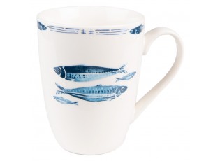 Porcelánový hrnek s rybkami Fish Blue - 12*9*11 cm / 330 ml
