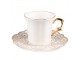 Bílý porcelánový šálek se vzorovaným podšálkem Cuppie - Ø 12*7 / 95 ml Clayre & Eef
