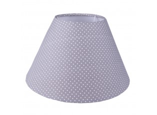 Šedé puntíkované látkové stínidlo lampy - Ø 26*15 cm / E27