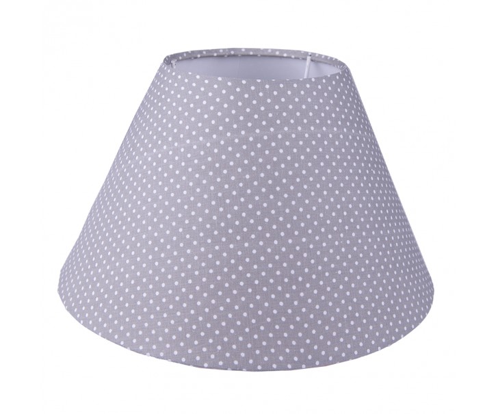Šedé puntíkované látkové stínidlo lampy - Ø 23*15 cm / E27 Clayre & Eef