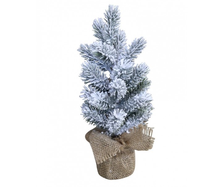 Zasněžený vánoční stromek v jutě Fleur Fir Snow - 30cm Chic Antique