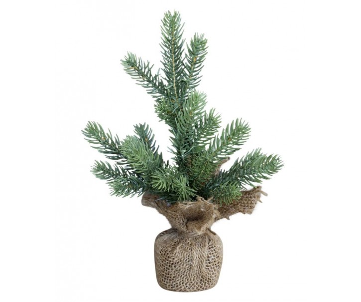 Zelený vánoční stromek v jutě Fleur Fir Tree - 27cm Chic Antique