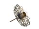 Mosazný antik zapichovací stojan na úzkou svíčku na věnec - Ø 11*9 cm Chic Antique
