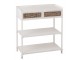 Bílý antik kovový konzolový stůl se šuplíky Valio White - 75*38*84cm J-Line by Jolipa