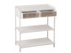 Bílý antik kovový konzolový stůl se šuplíky Valio White - 75*38*84cm J-Line by Jolipa