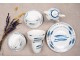 Porcelánový šálek s podšálkem s rybkami Fish Blue - 12*6*6 cm / Ø 15*2 cm / 250 ml Clayre & Eef