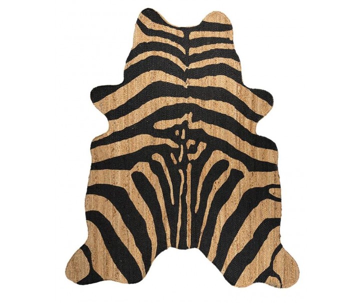 Černo-hnědý jutový koberec Zebra - 150*170*1cm Mars & More 