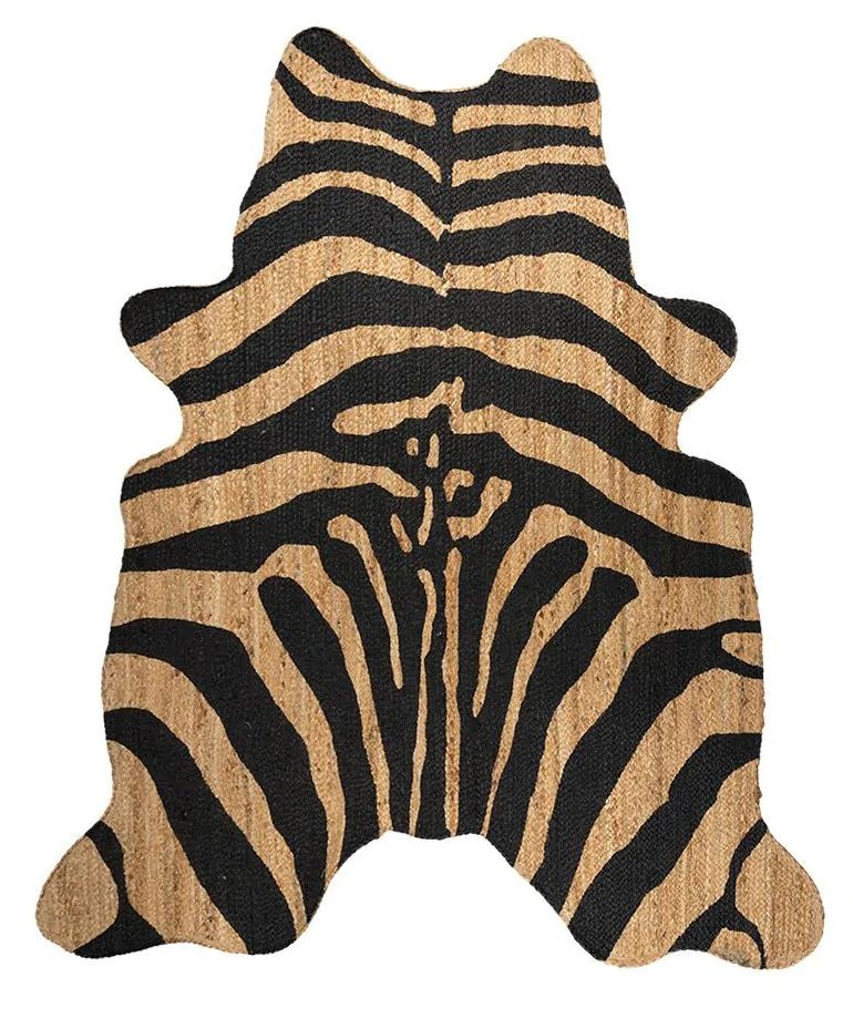Černo-hnědý jutový koberec Zebra - 150*170*1cm