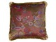 Taupe sametový polštář s květy a zlatými třásněmi Floral - 45*45*10cm Mars & More 