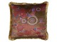 Taupe sametový polštář s květy a zlatými třásněmi Floral - 45*45*10cm Mars & More 