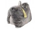 Šedá chlupatá dveřní zarážka se zlatým střapcem Wolf grey - 15*22*18cm Mars & More 