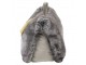 Šedá chlupatá dveřní zarážka se zlatým střapcem Wolf grey - 15*22*18cm Mars & More 