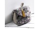 Šedá chlupatá dveřní zarážka se zlatým střapcem Wolf grey - 15*22*18cm Mars & More 