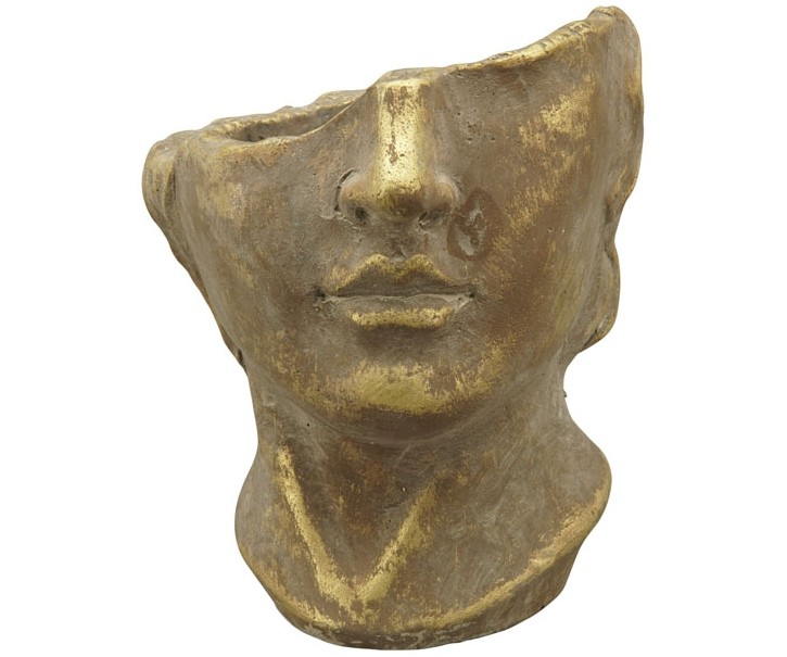 Bronzovo - hnědý antik květináč dívka Bronie - 15*15*18 cm Exner