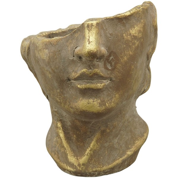 Bronzovo - hnědý antik květináč dívka Bronie - 15*15*18 cm