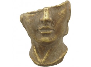 Bronzovo - hnědý antik květináč dívka Bronie - 20*20*25 cm