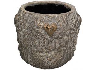 Bronzovo - hnědý antik obal na květináč Topf - 22*22*19 cm