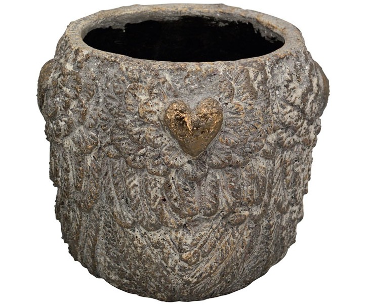 Bronzovo - hnědý antik obal na květináč Topf - 22*22*19 cm Exner