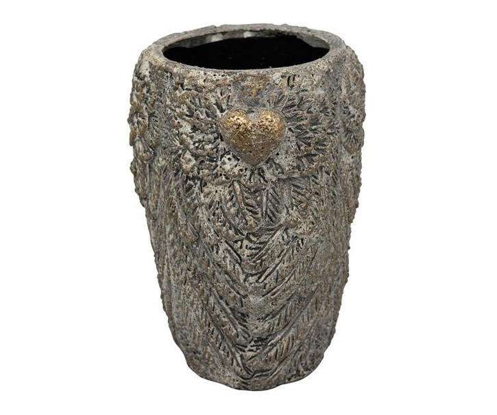 Bronzovo - hnědý antik obal na květináč/ váza Topf - 18*18*26 cm Exner