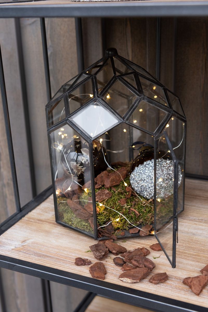 Černý kovový domácí skleník Terrarium - 25*25*38 cm J-Line by Jolipa Černý kovový domácí skleník Terrarium - 25*25*38 cm J-Line by Jolipa