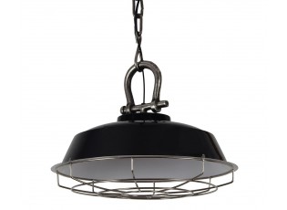 Černé závěsné kovové světlo Milan black - Ø 36*30 cm