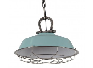 Zelené závěsné kovové světlo Milan vintage green - Ø 44*36 cm
