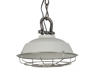 Krémové závěsné kovové světlo Milan creme - Ø 36*30 cm
