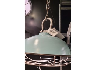 Zelené závěsné kovové světlo Milan vintage green - Ø 44*36 cm