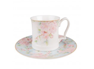 Porcelánový dezertní talířek s růžovými květy Rosa - Ø 19*2 cm