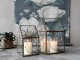 Bronzová antik kovová lucerna Candle house - 20*20*33cm Chic Antique