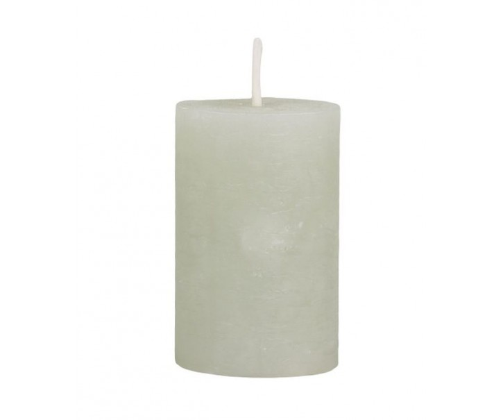 Zelená široká svíčka Rustic pillar verte - Ø 5*8cm Chic Antique