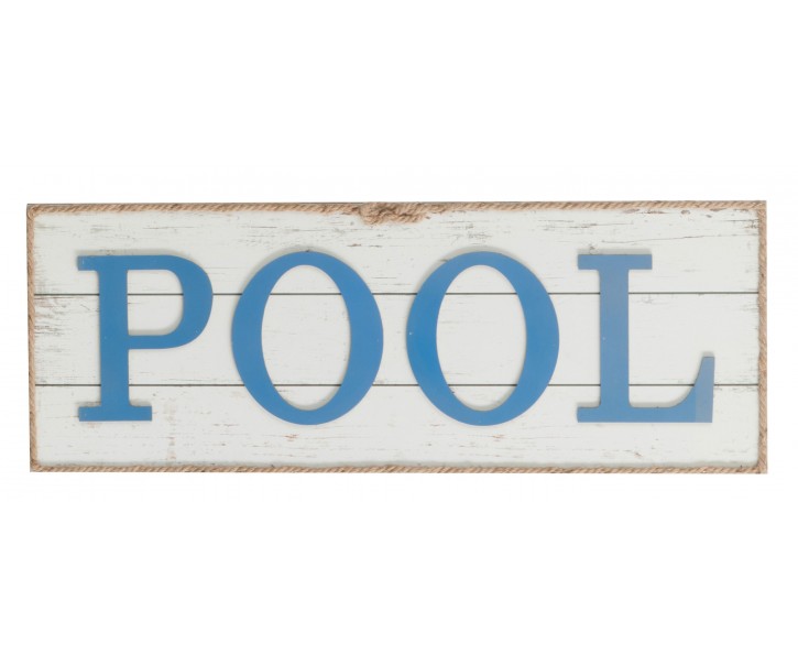 Nástěnná dřevěná cedule Pool - 72*3*28 cm J-Line by Jolipa