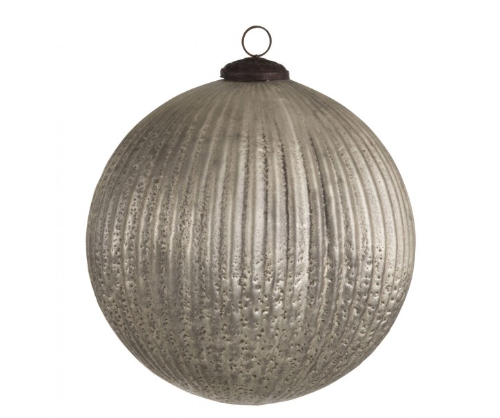 Stříbrná antik skleněná ozdoba koule XL - Ø 20 cm J-Line by Jolipa