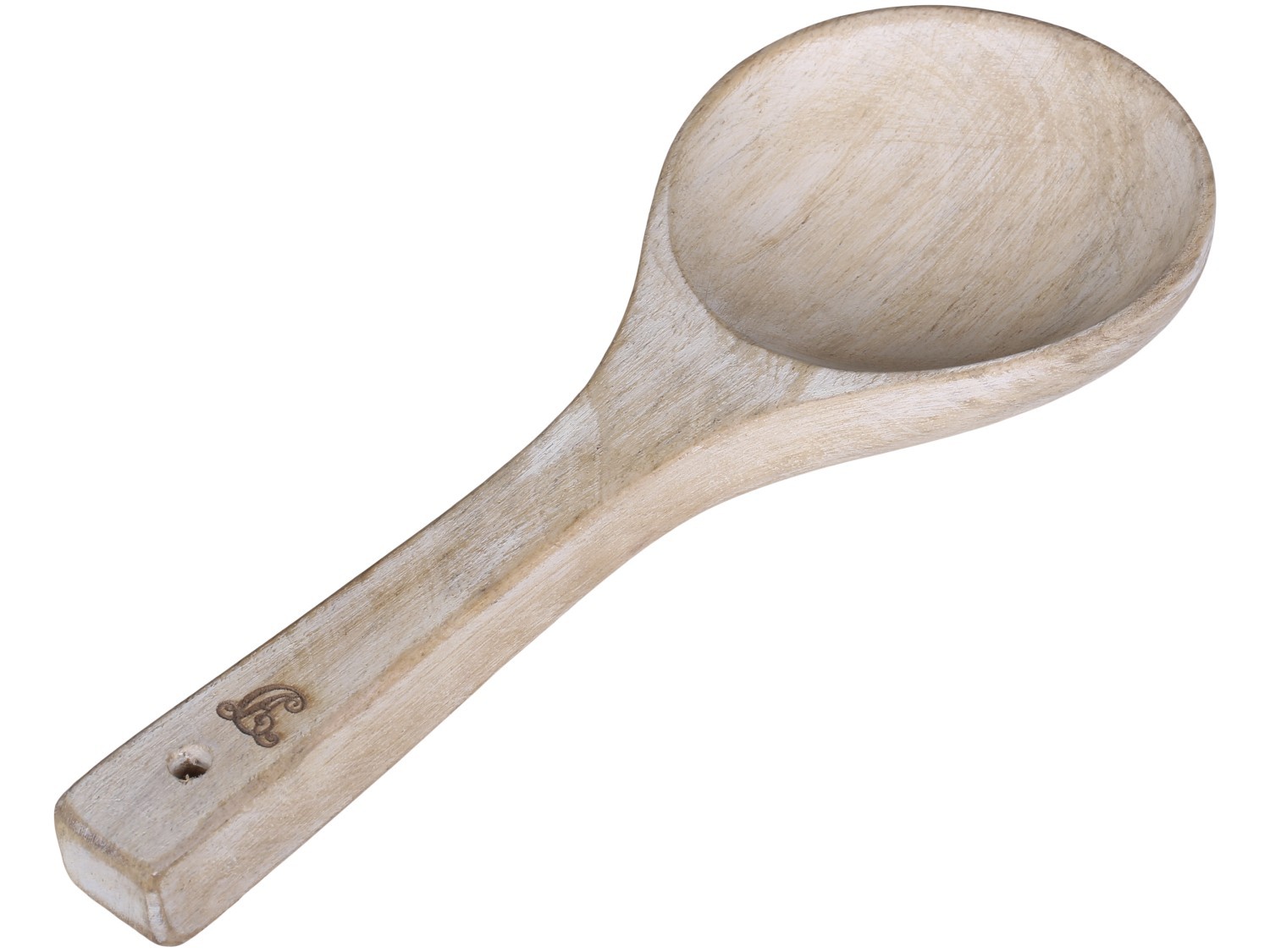 Široká kulatá dřevěná sevírovací lžíce z mangového dřeva - 19cm Chic Antique Široká kulatá dřevěná sevírovací lžíce z mangového dřeva - 19cm Chic Antique