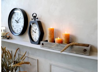 Černé antik nástěnné hodiny Grand Hotel – 23*6,5*40 / 1*AA