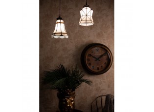 Bílá závěsná tiffany lampa Joanne - Ø 15*115 cm E14/max 1*25W